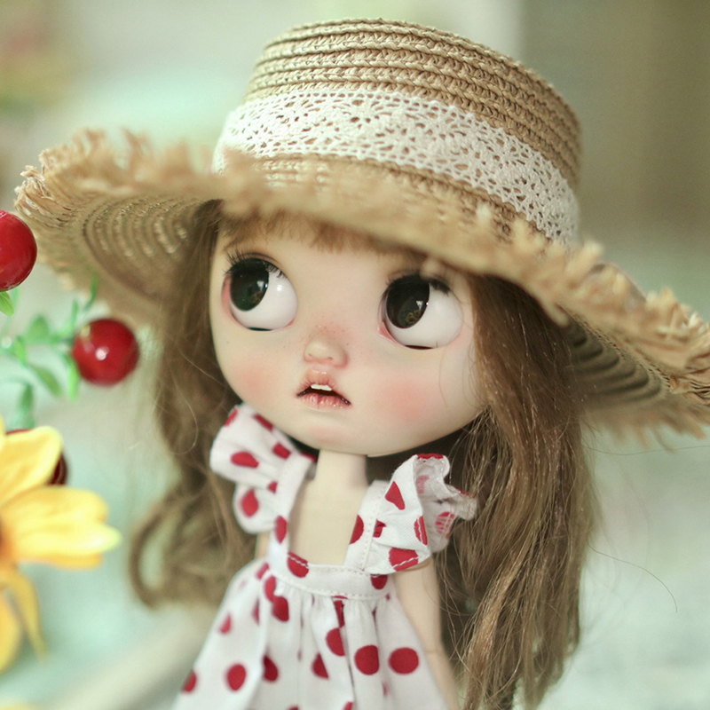 Baby Nursery Dolls - 1PC Dollhouse Handmade Straw Hat Sun