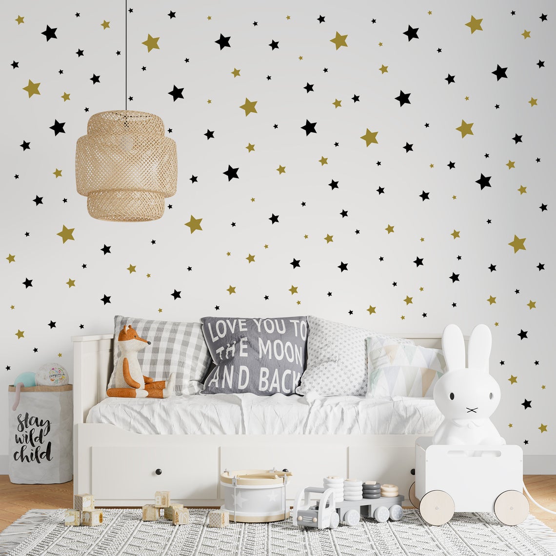 Baby Nursery Products - Cartoon 65Pcs Star Wall Sticker Baby