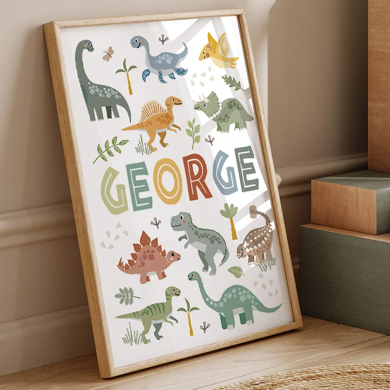 Baby Nursery Kids - Cute Dinosaur T-Rex Brachiosaurus Nursery Wall