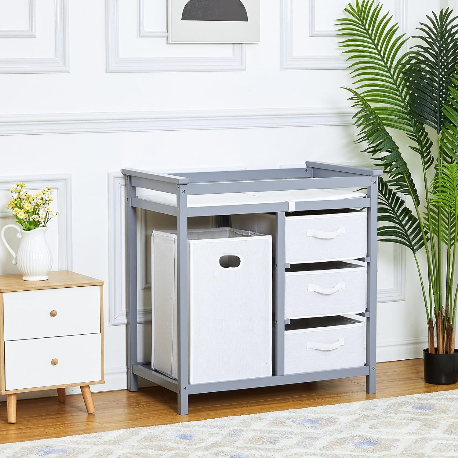 Baby Nursery Unit - Baby Changing Table with Changing Pad,