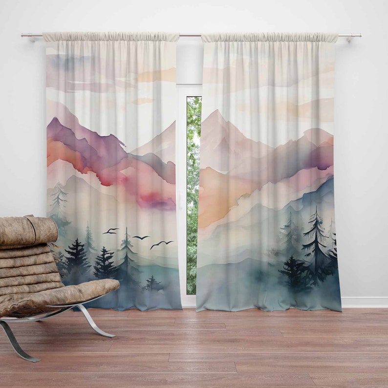 Baby Nursery Curtains - Mountain Forest Nursery Curtain Kids Bedroom