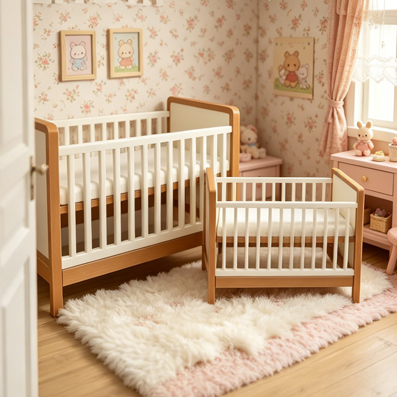 Baby Nursery Layout - Mini plastic Baby Crib, Dollhouse Nursery