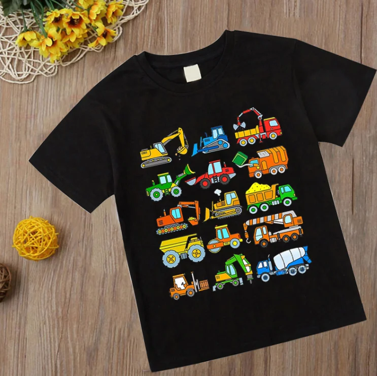 Baby Nursery Ideas Boy - Summer Excavators Firetrucks Fire Engines Tshirts