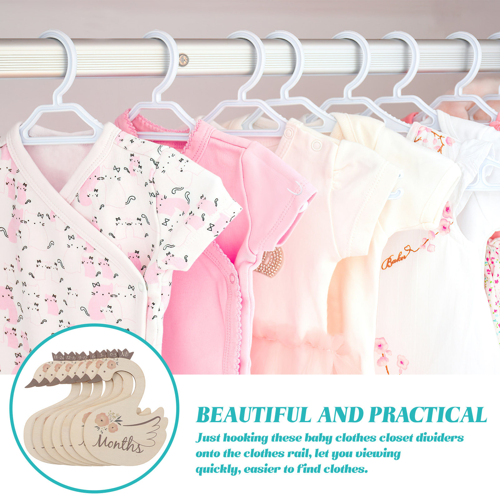 7Pcs Swan Baby Clothes Size Di - Baby Nursery Closet recension och pris
