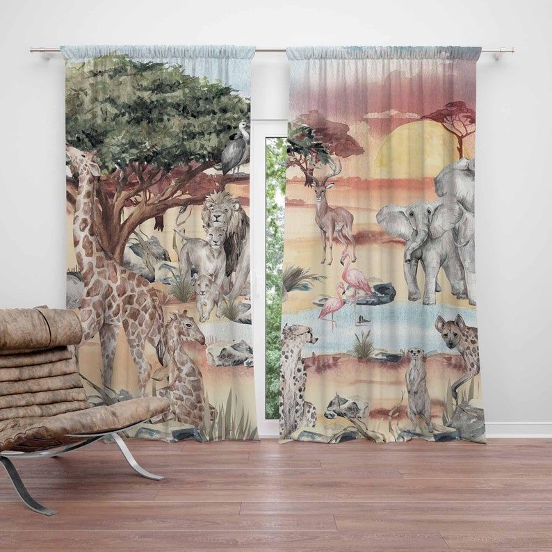 Safari Animals Curtain Kids Be - Baby Nursery Curtains recension och pris