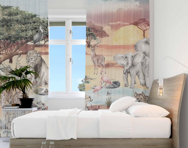 Safari Animals Curtain Kids Be - Baby Nursery Curtains recension och pris