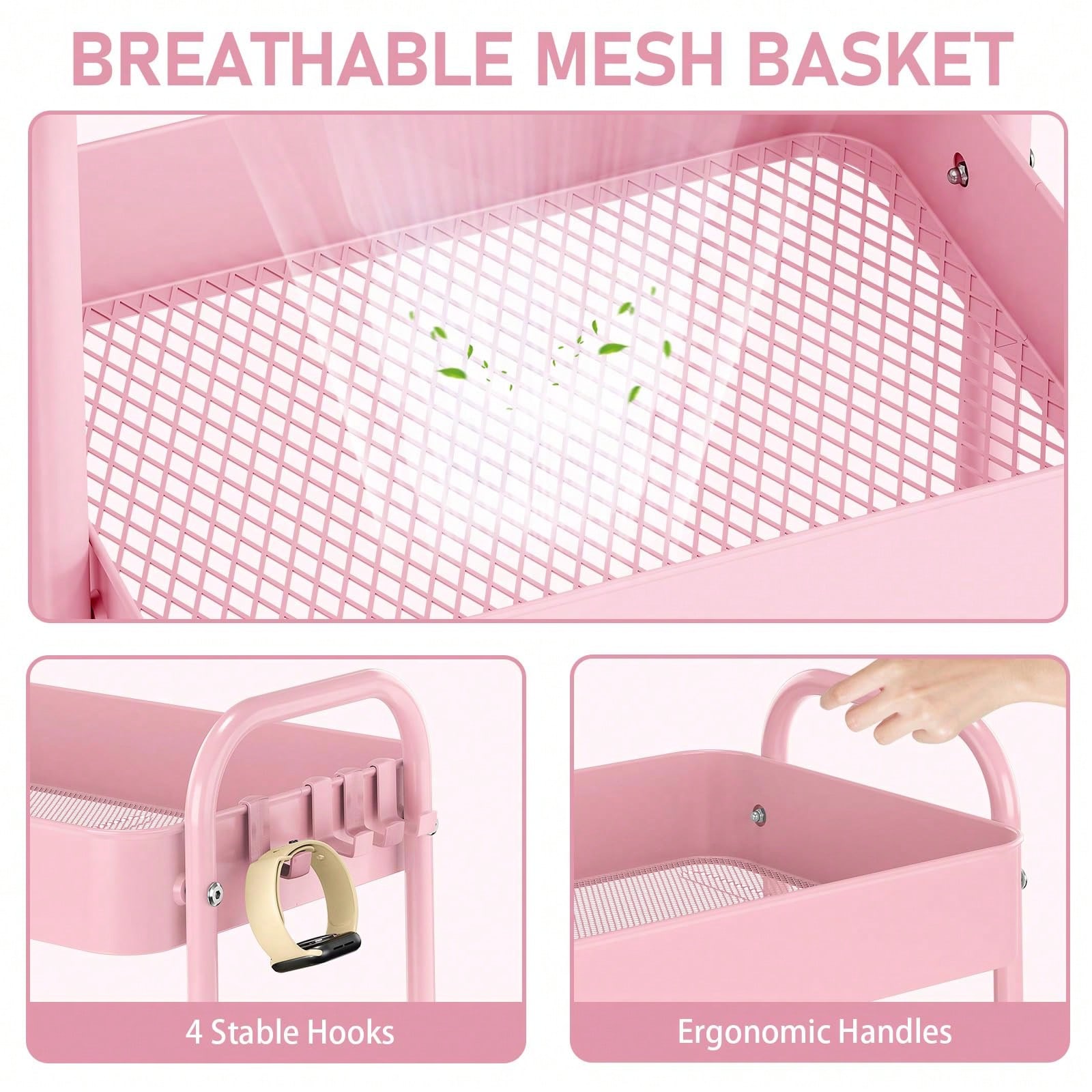 3 Tier Metal Rolling Cart With - Baby Nursery Essentials recension och pris