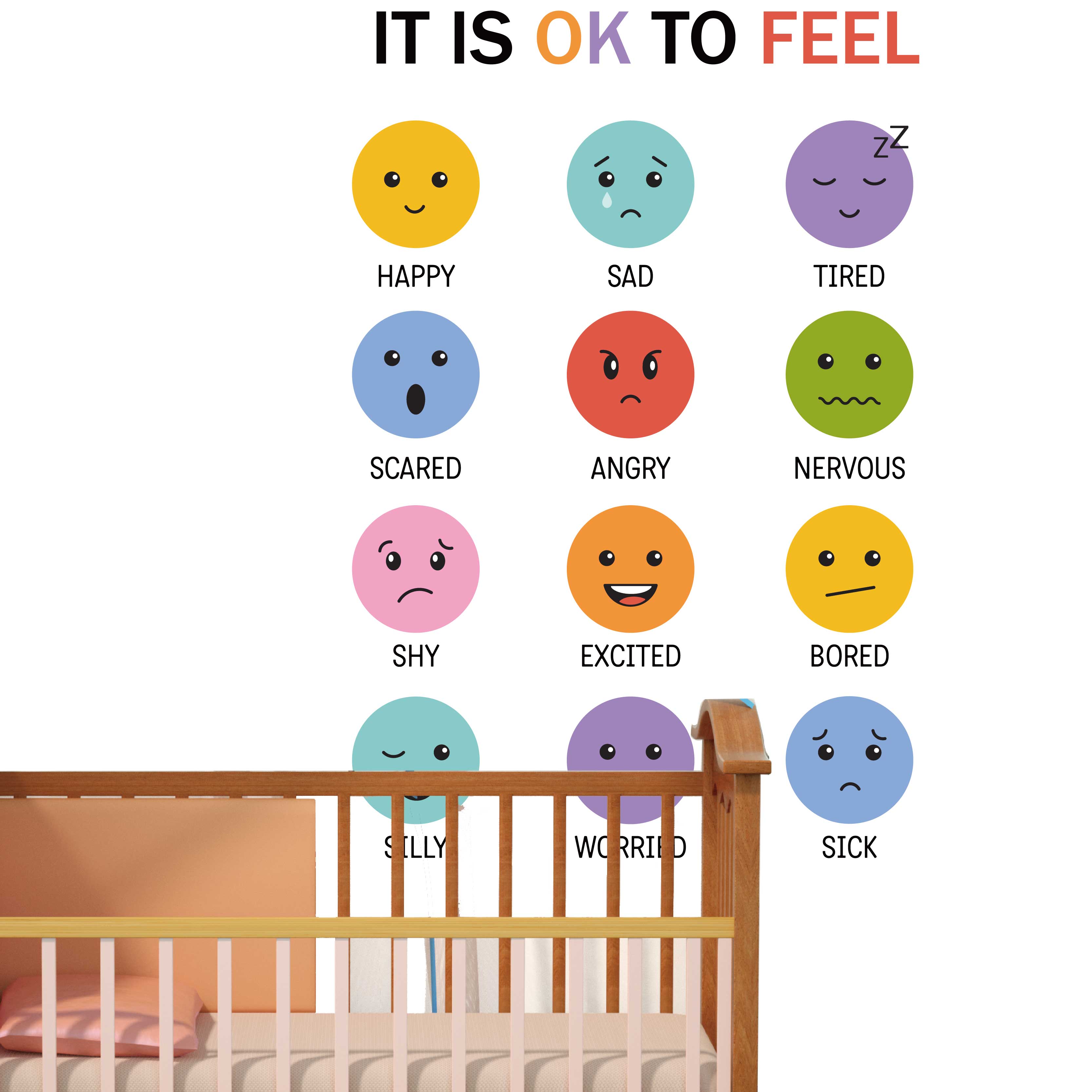 3D Colorful 12 Types of Emotic - Baby Nursery Furniture recension och pris