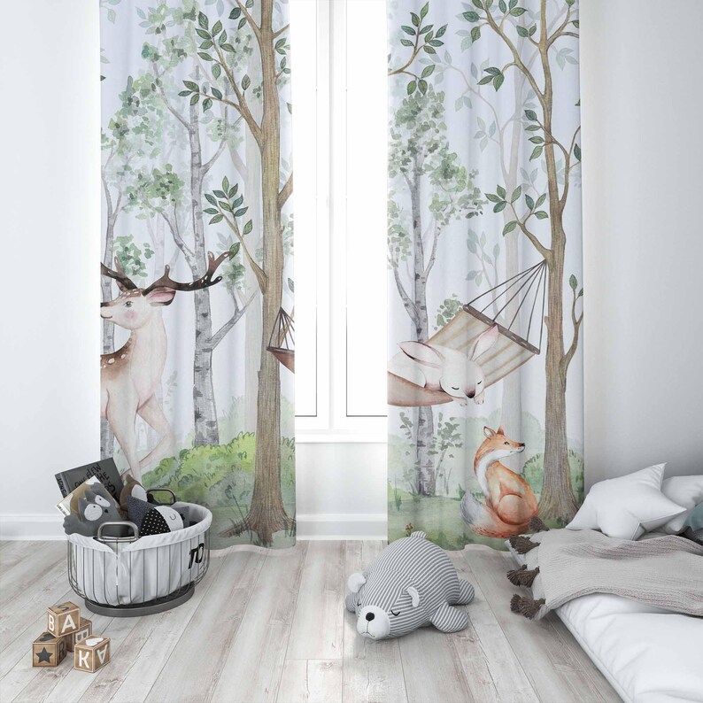 Woodland Animals Curtains Kids - Baby Nursery Curtains recension och pris