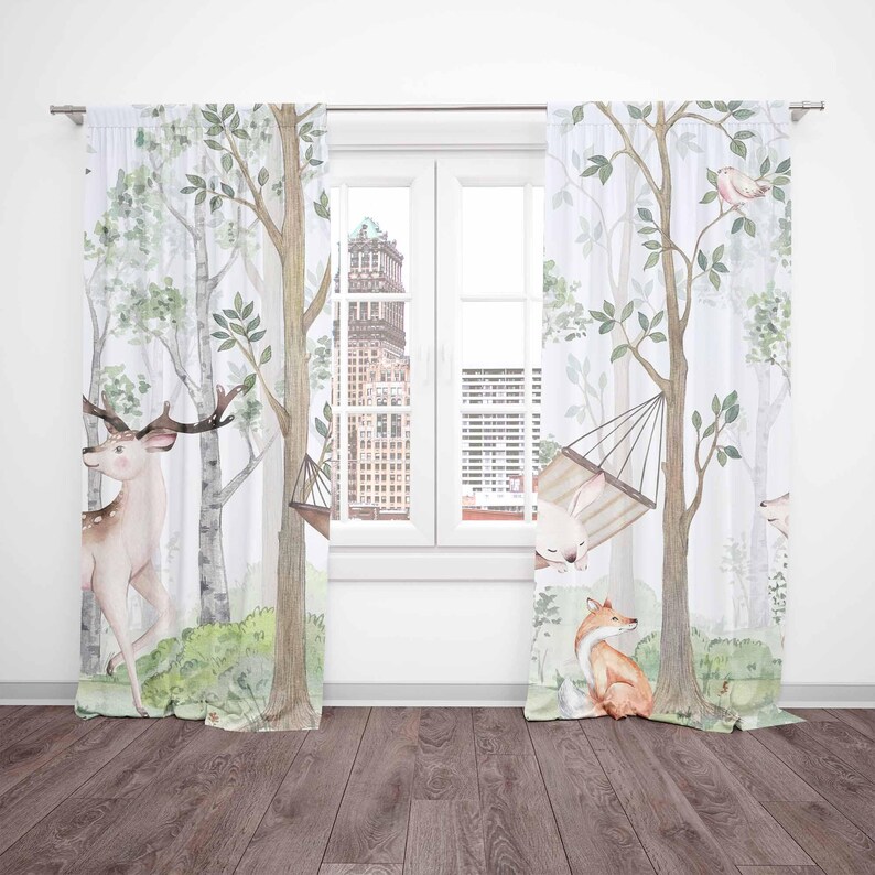 Woodland Animals Curtains Kids - Baby Nursery Curtains recension och pris