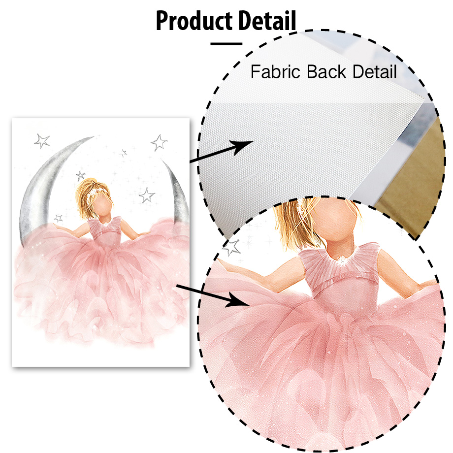 Pink Angel Girl Sun Moon Cloud - Baby Nursery Art recension och pris