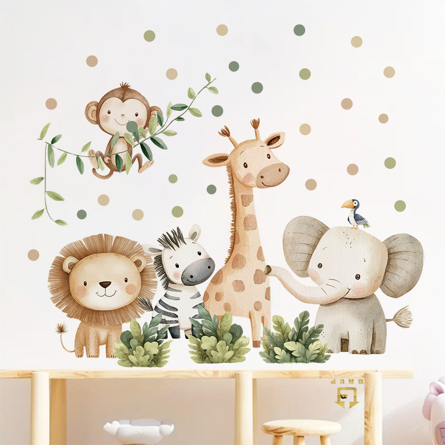 Boho Forest Animals Wall Stick - Baby Nursery Panelling recension och pris