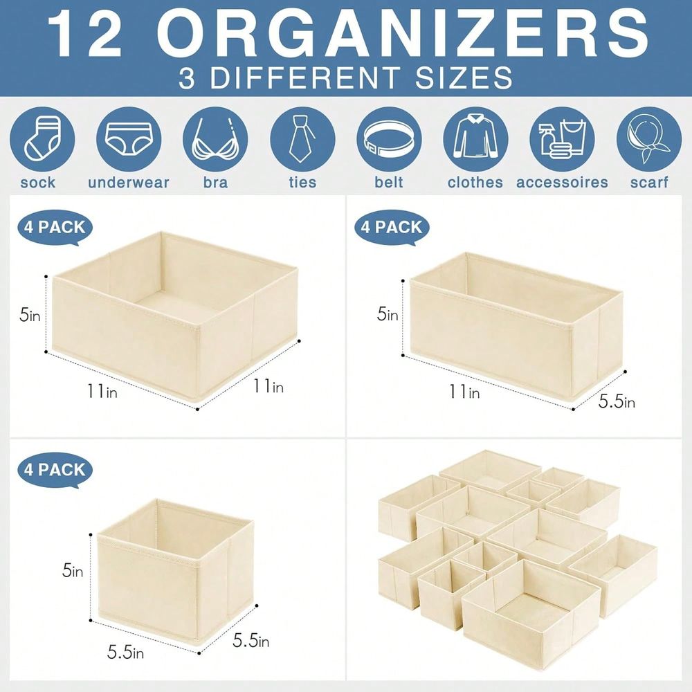 12PCS Set Drawer Organizer Clo - Baby Nursery Closet recension och pris
