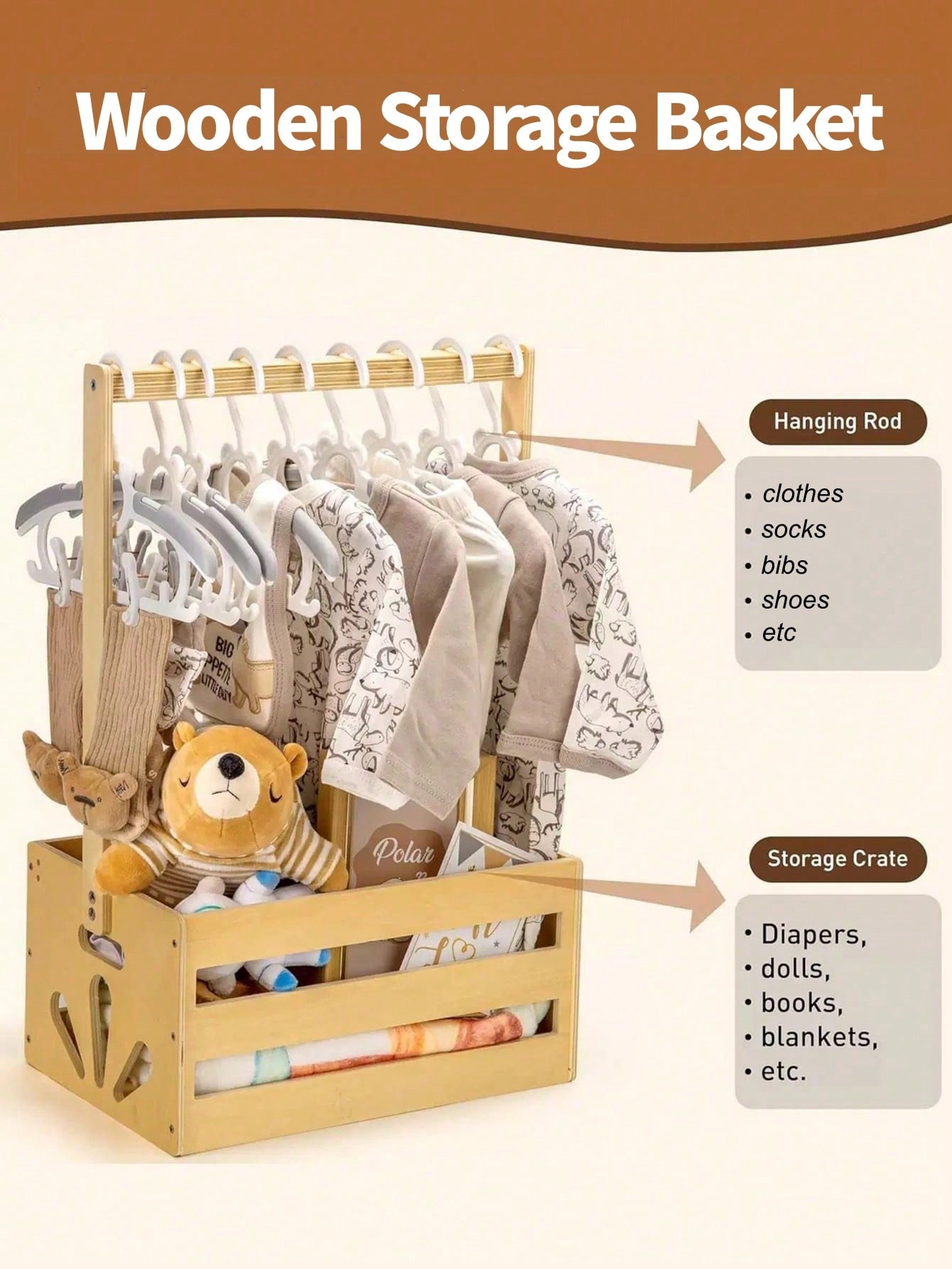 Baby Shower Crate Box With Han - Baby Nursery Unit recension och pris