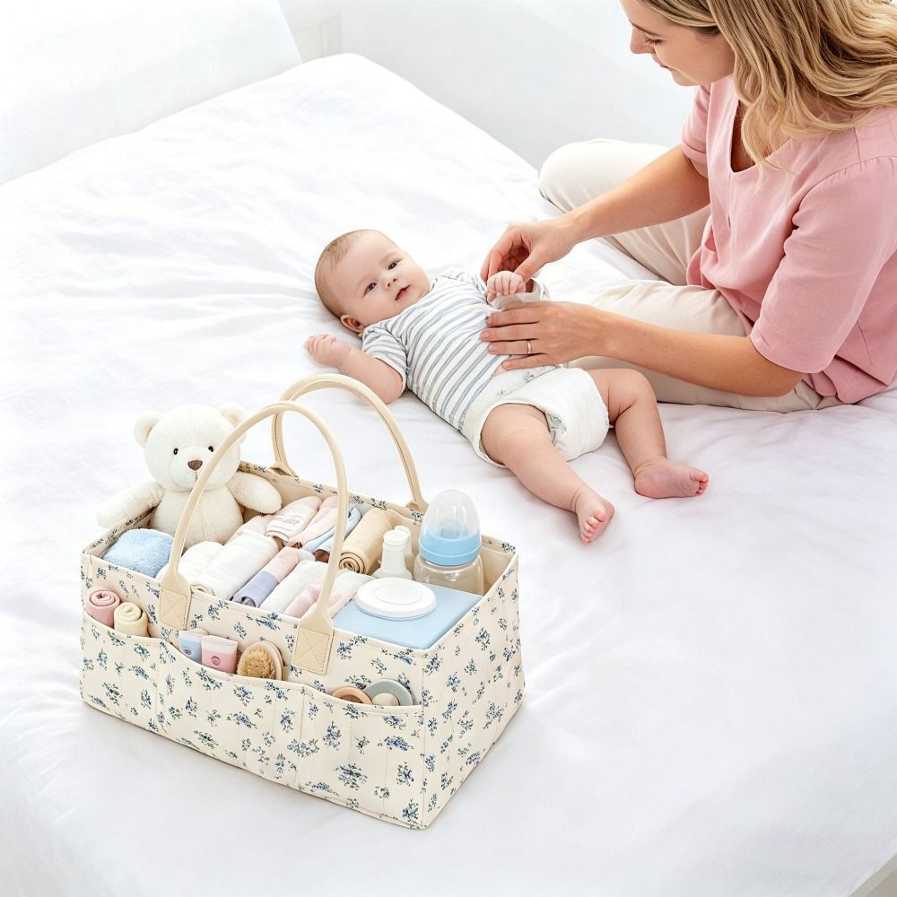 Floral Baby Diaper Caddy Organ - Baby Nursery Essentials recension och pris