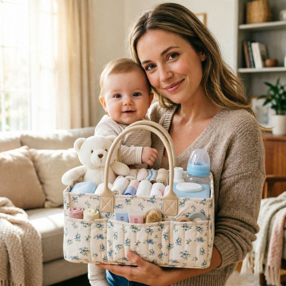 Floral Baby Diaper Caddy Organ - Baby Nursery Essentials recension och pris