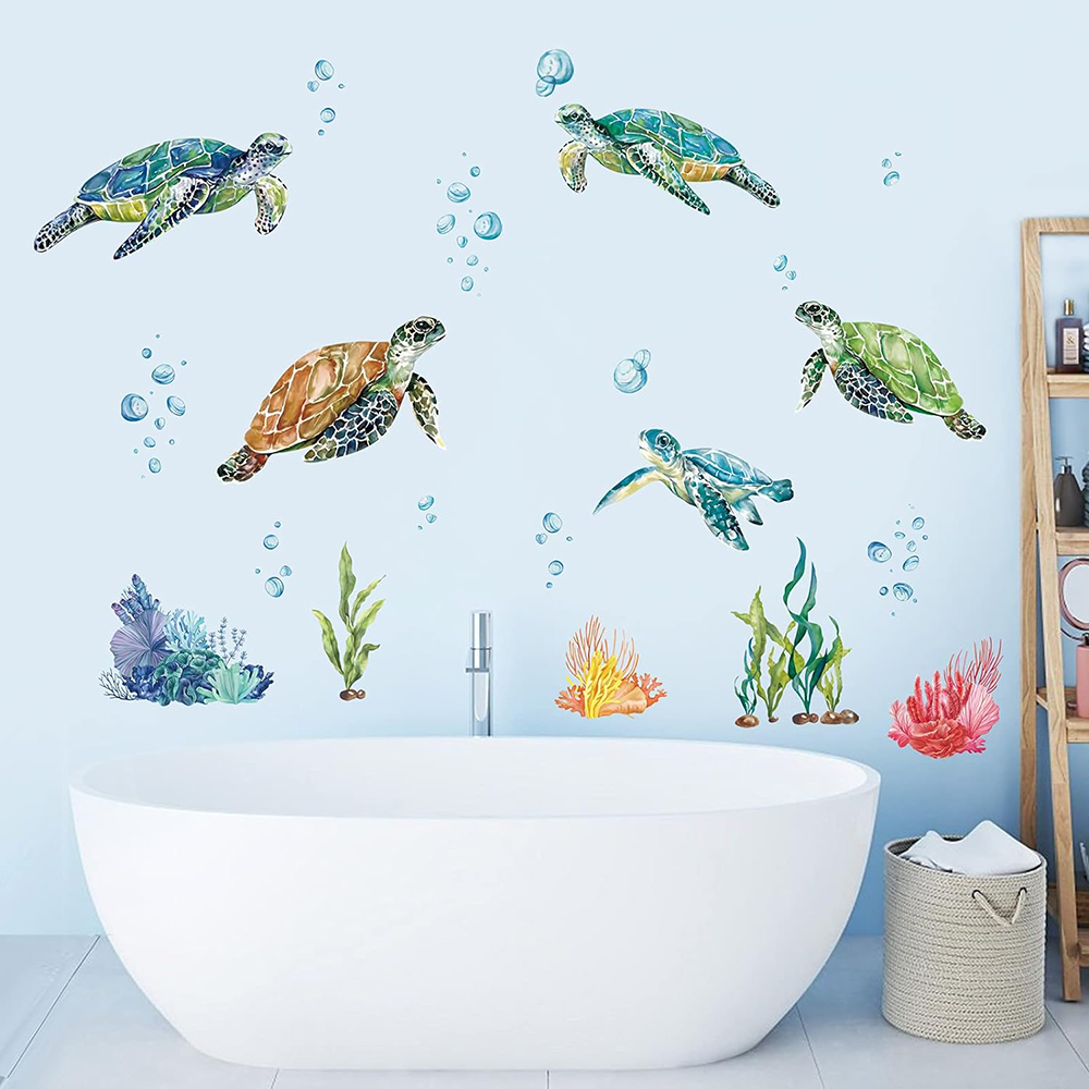 Watercolor Sea Turtles Wall St - Baby Nursery Under The Sea recension och pris