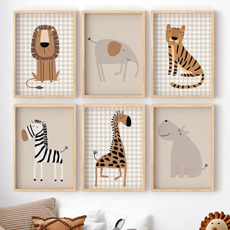 (No frame)Lion Tiger Elephant  - Baby Nursery Frames recension och pris