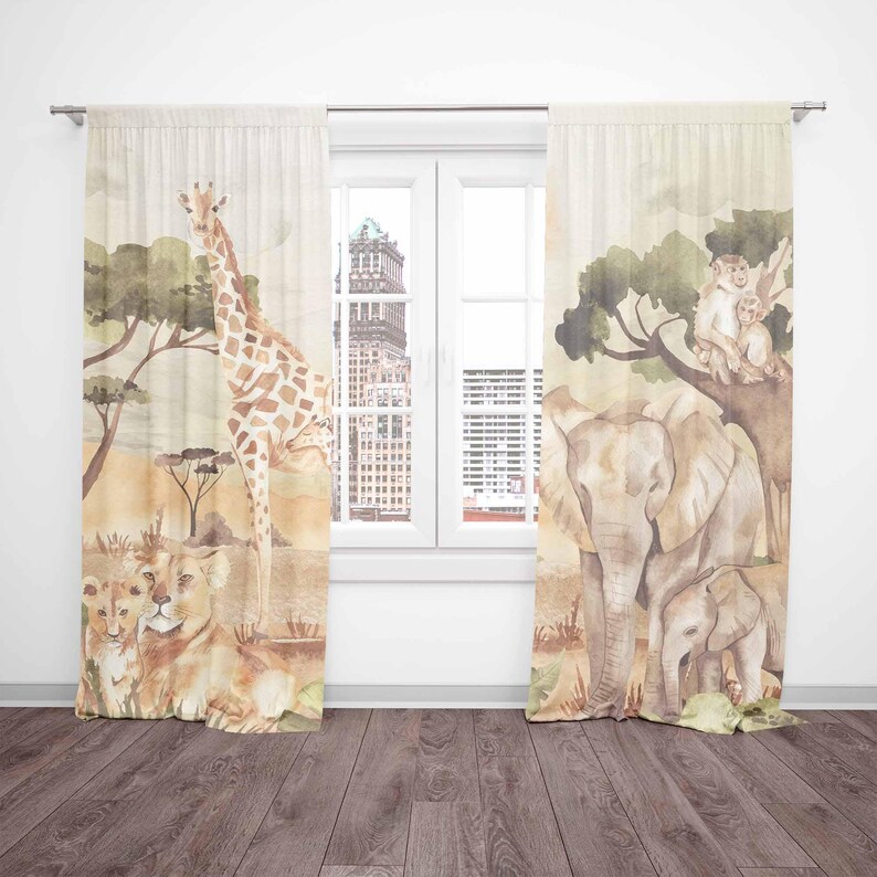 Mom and Baby Curtains Safari A - Baby Nursery Curtains recension och pris