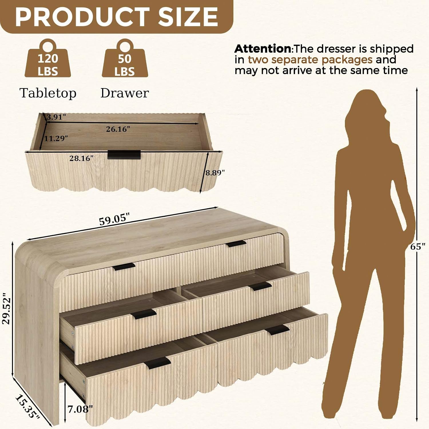 Wood 6 Drawer Dresser Nursery  - Baby Nursery Closet recension och pris
