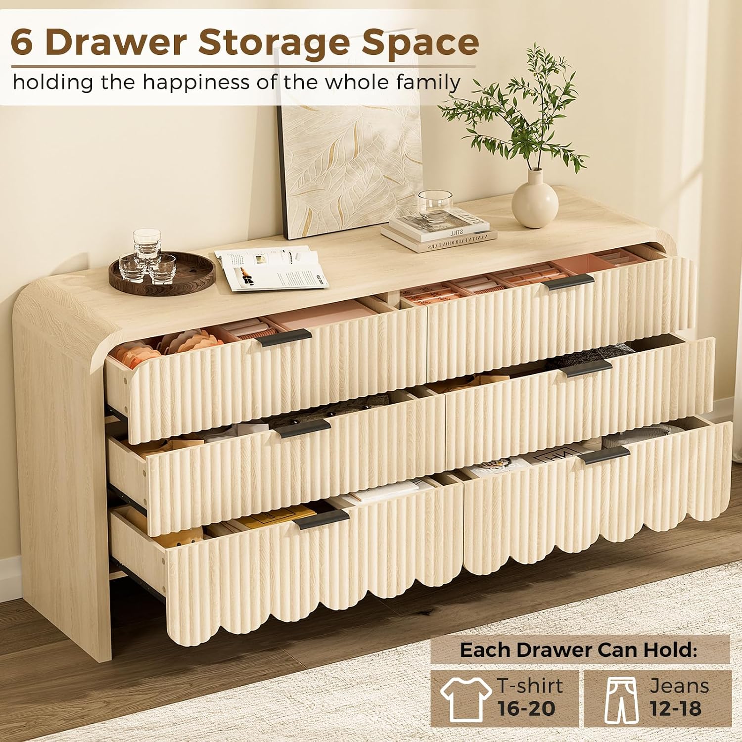 Wood 6 Drawer Dresser Nursery  - Baby Nursery Closet recension och pris