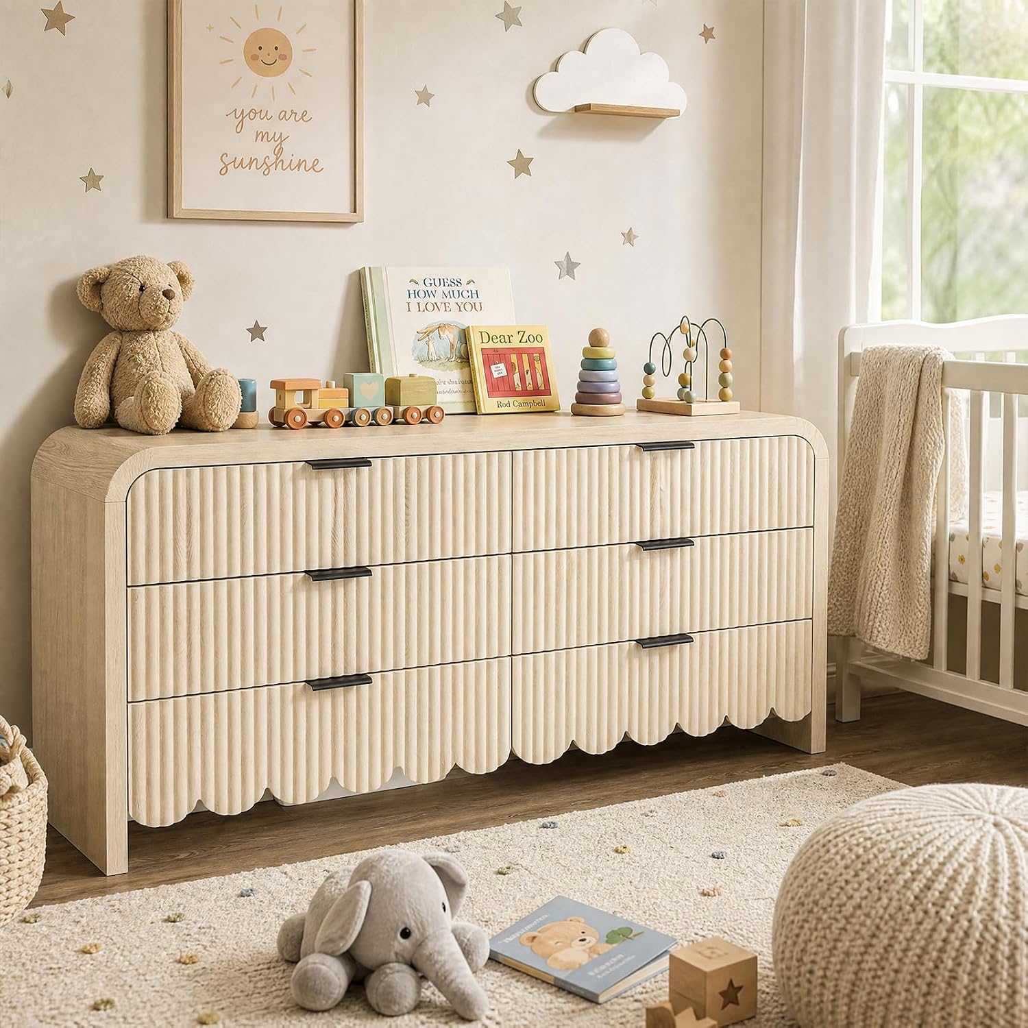 Wood 6 Drawer Dresser Nursery  - Baby Nursery Closet recension och pris