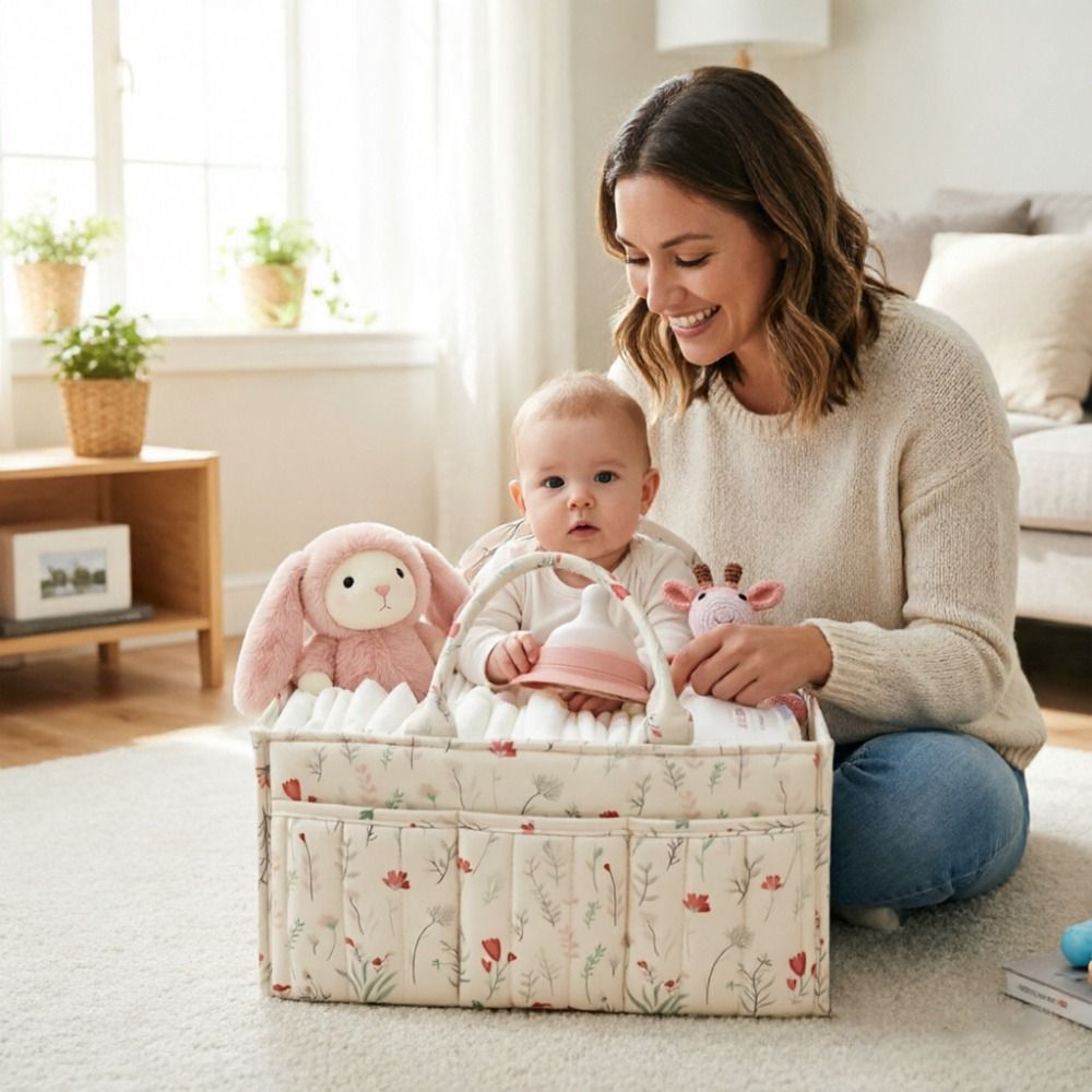 Floral Baby Diaper Caddy Organ - Baby Nursery Essentials recension och pris