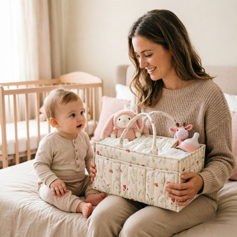 Floral Baby Diaper Caddy Organ - Baby Nursery Essentials recension och pris
