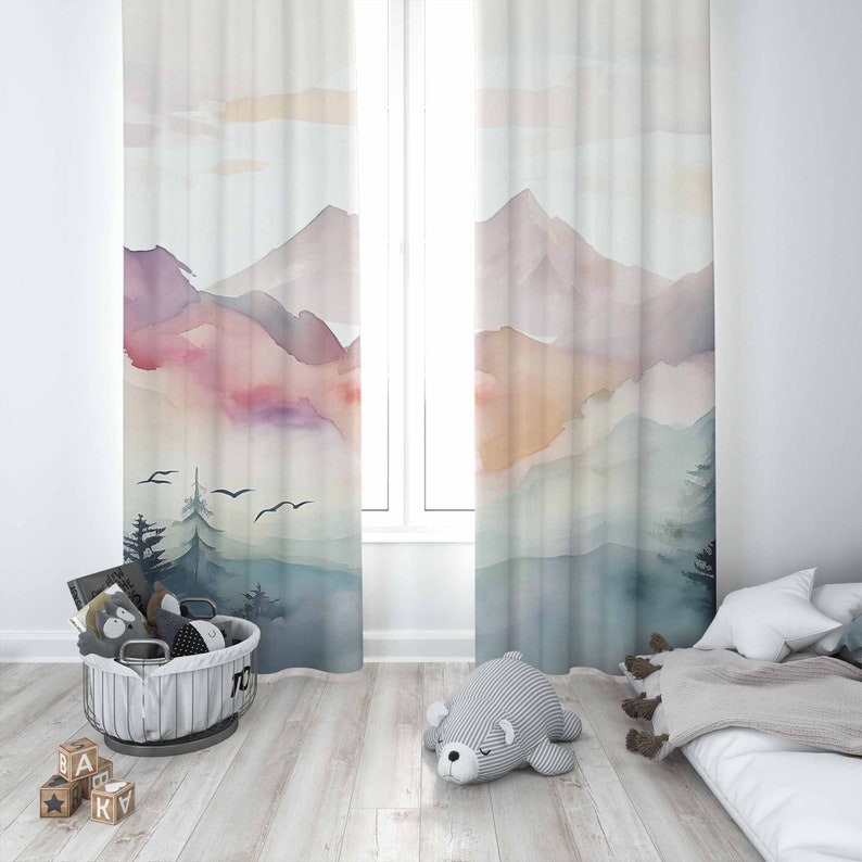 Mountain Forest Nursery Curtai - Baby Nursery Curtains recension och pris