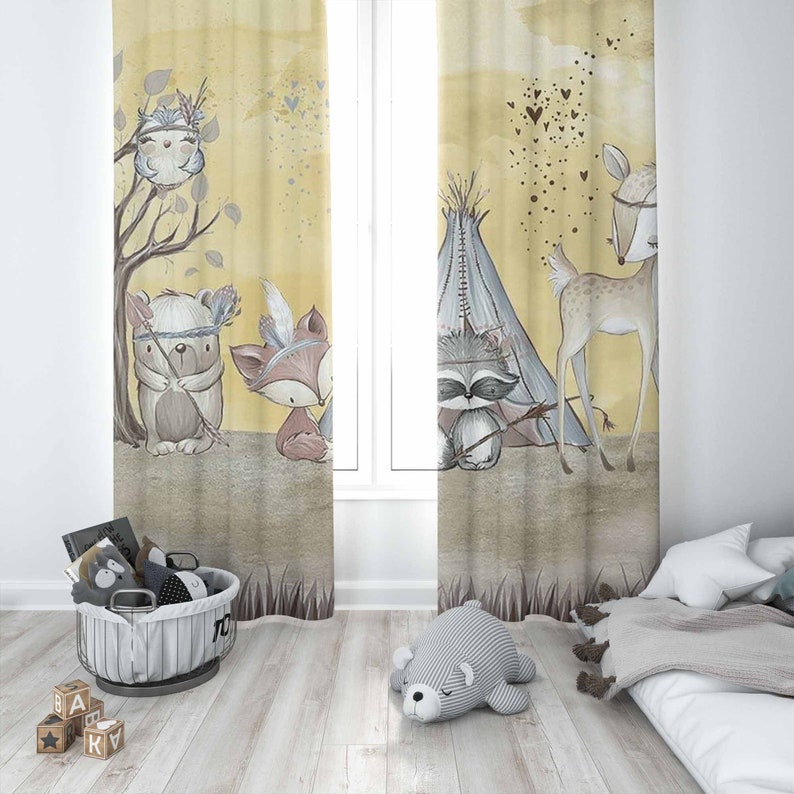 Boho Animals Nursery Curtain W - Baby Nursery Curtains recension och pris