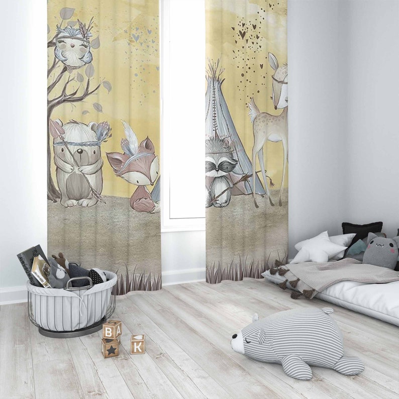 Boho Animals Nursery Curtain W - Baby Nursery Curtains recension och pris