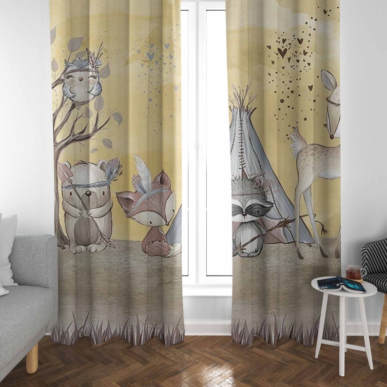 Boho Animals Nursery Curtain W - Baby Nursery Curtains recension och pris