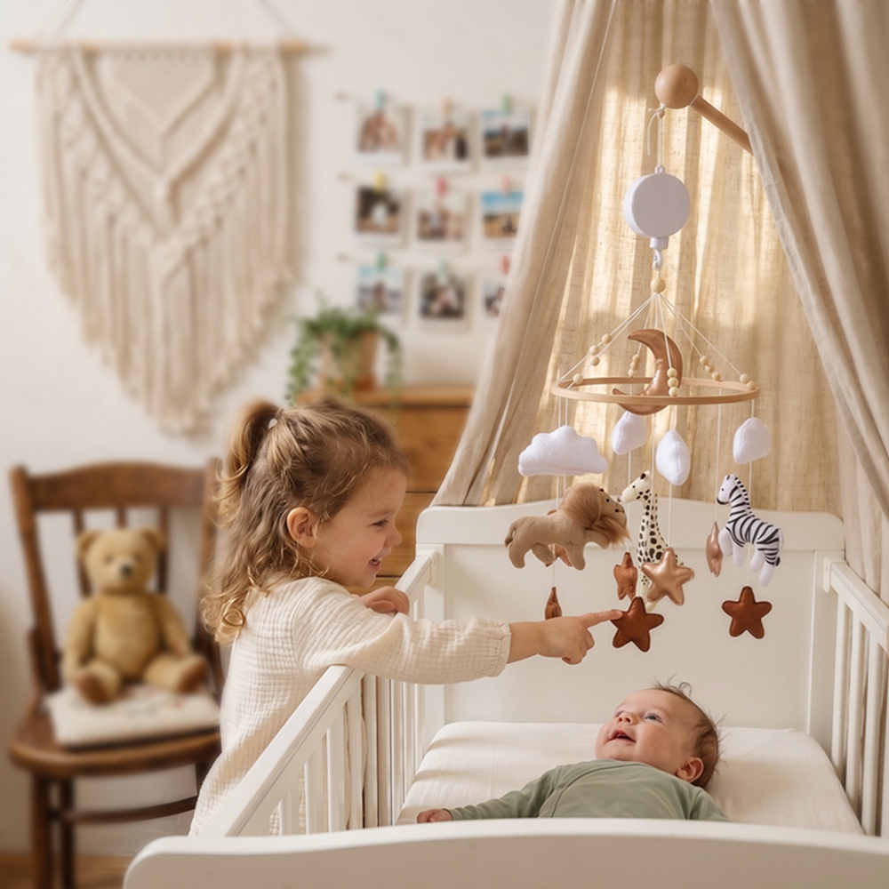 Wooden Bed Bell Baby Crib Mobi - Baby Nursery Music recension och pris