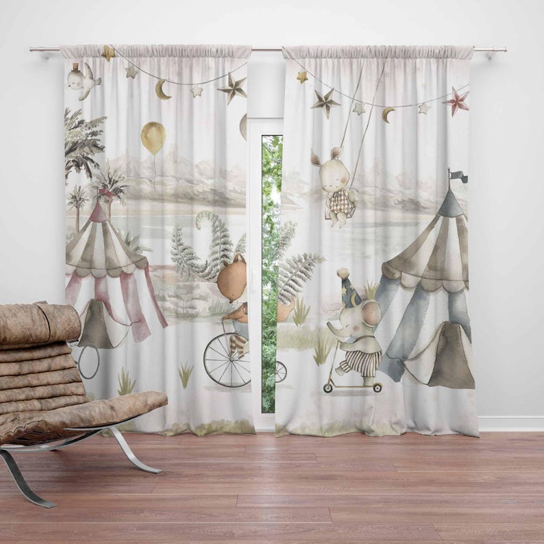 Circus Animals Curtains Kids B - Baby Nursery Curtains recension och pris