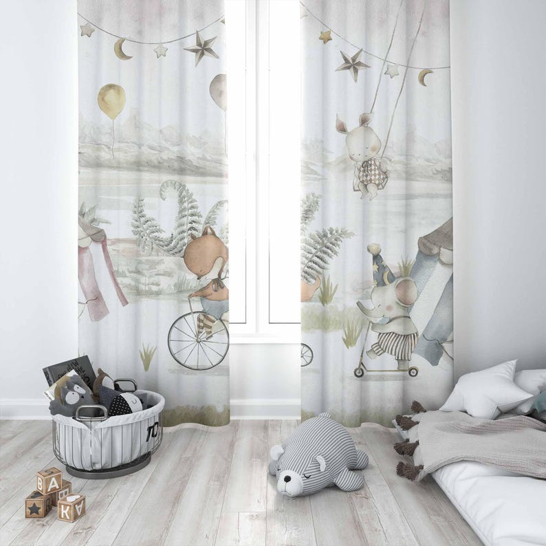 Circus Animals Curtains Kids B - Baby Nursery Curtains recension och pris
