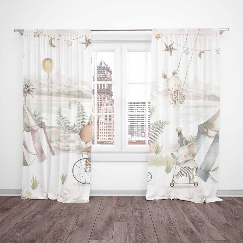 Circus Animals Curtains Kids B - Baby Nursery Curtains recension och pris