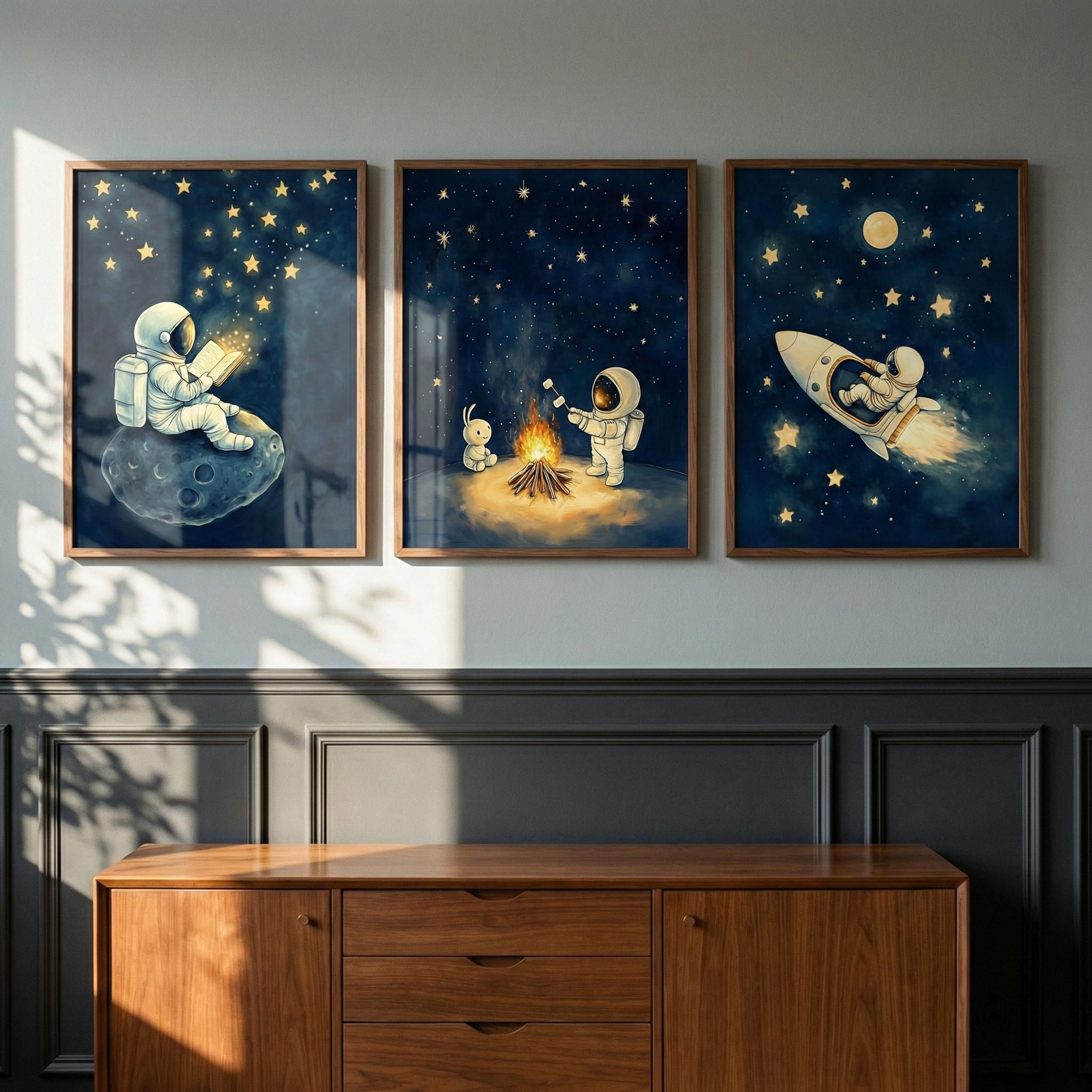 Astronaut Space Wall Art Set o - Baby Nursery Frames recension och pris