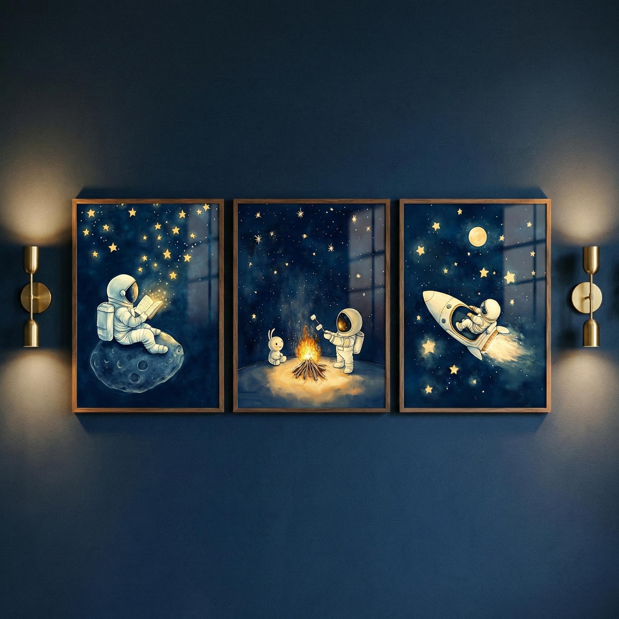 Astronaut Space Wall Art Set o - Baby Nursery Frames recension och pris