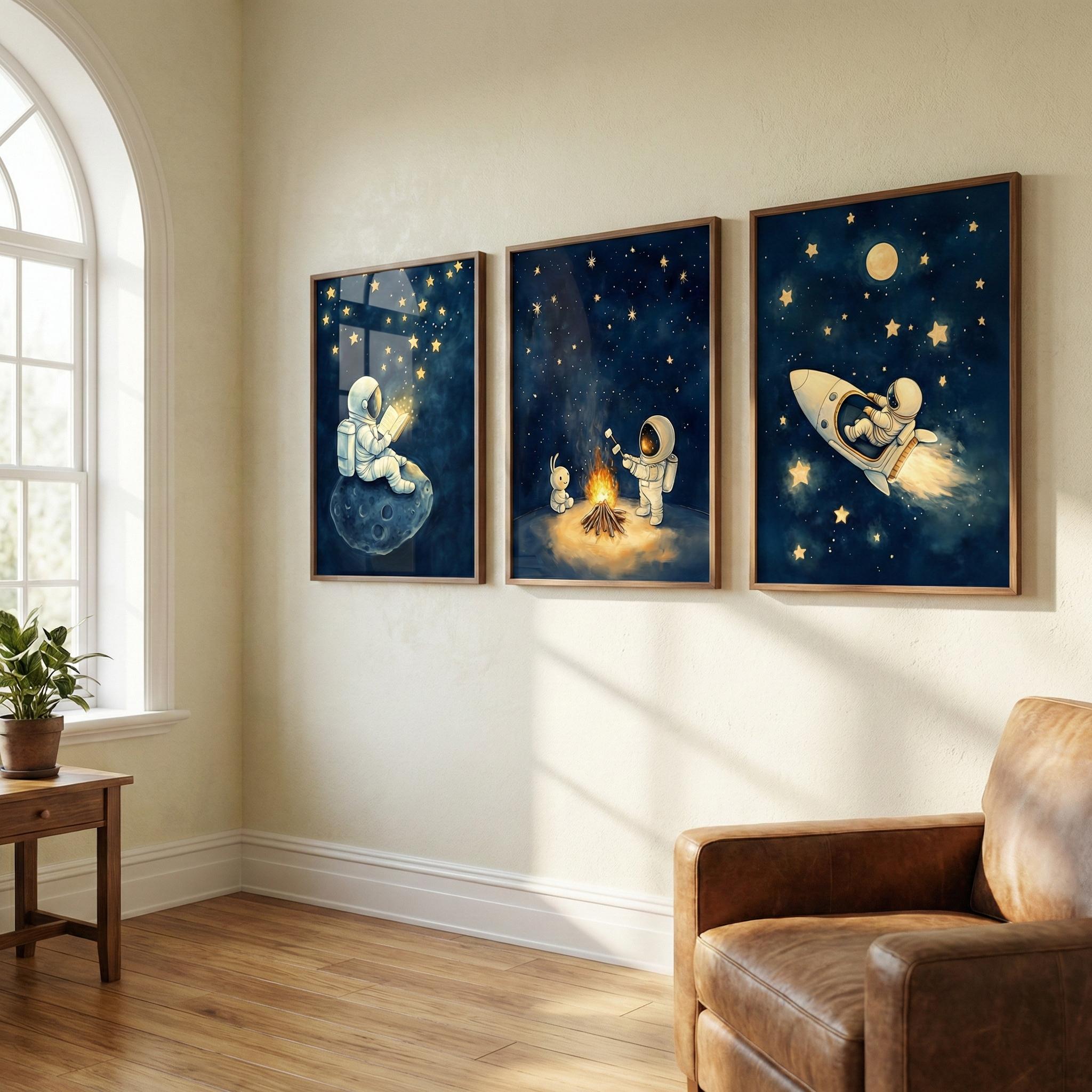 Astronaut Space Wall Art Set o - Baby Nursery Frames recension och pris
