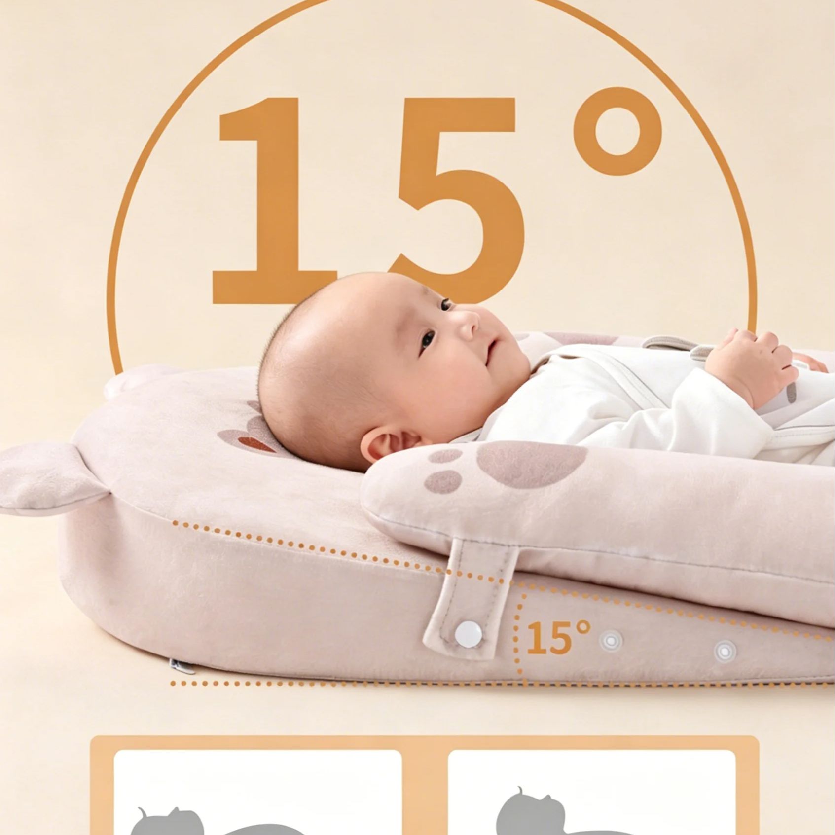 Comfortable Baby Lying Positio - Baby Nursery Pillow recension och pris