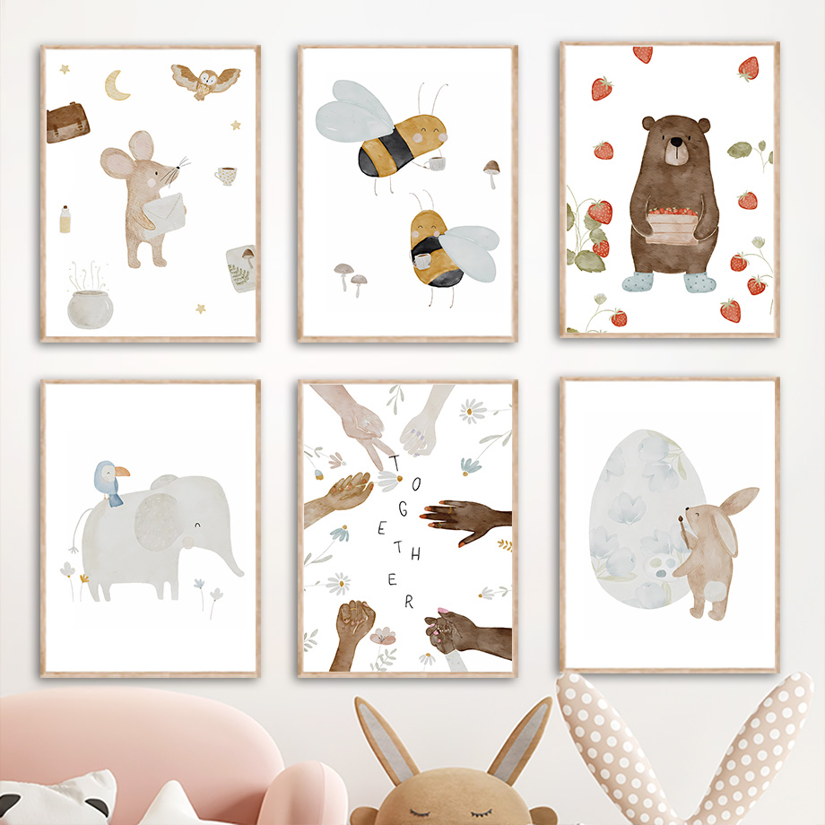 Boho Animals Friend Elephant R - Baby Nursery Art recension och pris
