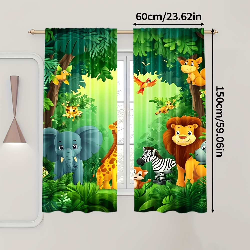 2pcs Cartoon Animal Curtains J - Baby Nursery Panelling recension och pris