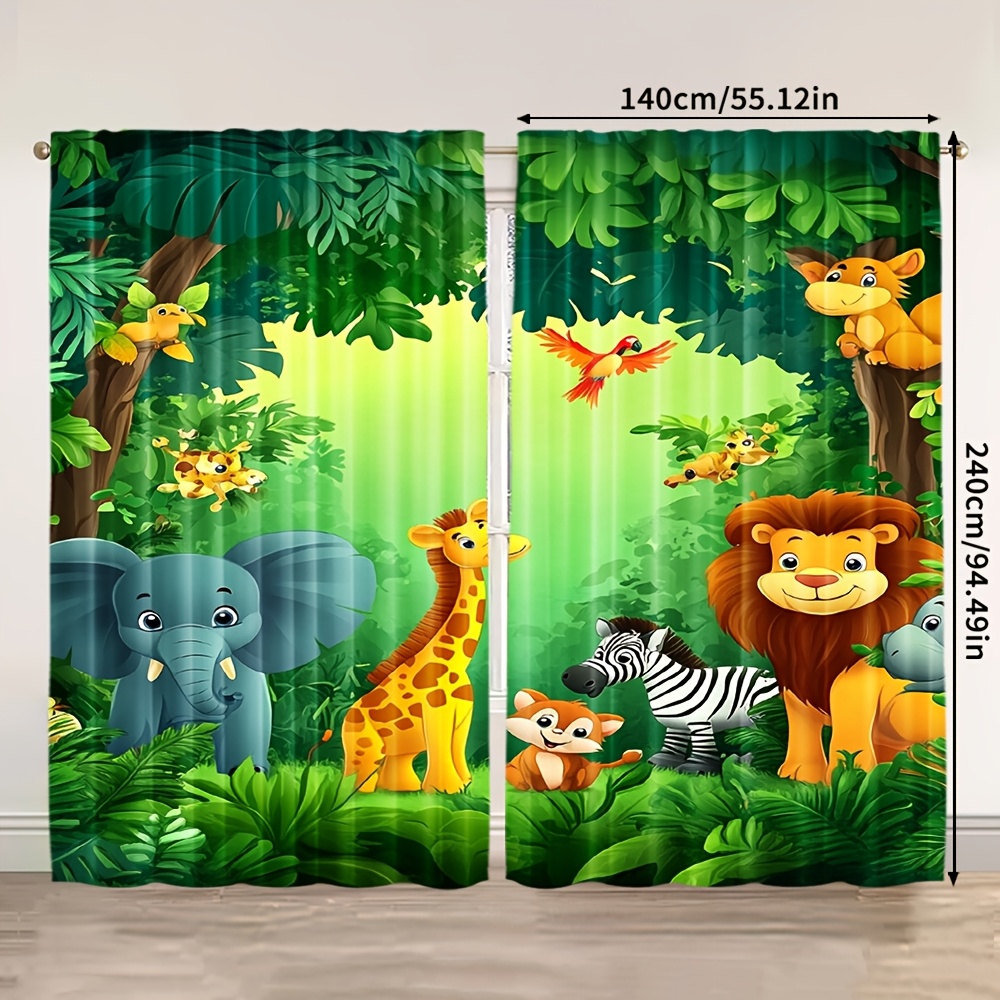 2pcs Cartoon Animal Curtains J - Baby Nursery Panelling recension och pris