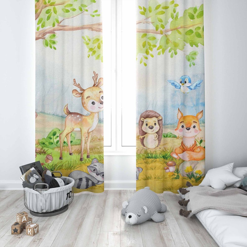 Woodland Animals Curtains Kids - Baby Nursery Curtains recension och pris