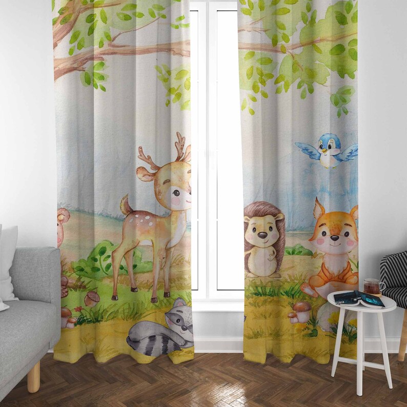 Woodland Animals Curtains Kids - Baby Nursery Curtains recension och pris