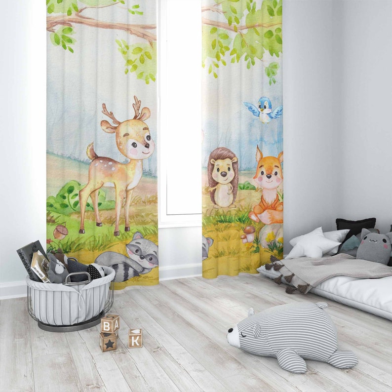 Woodland Animals Curtains Kids - Baby Nursery Curtains recension och pris