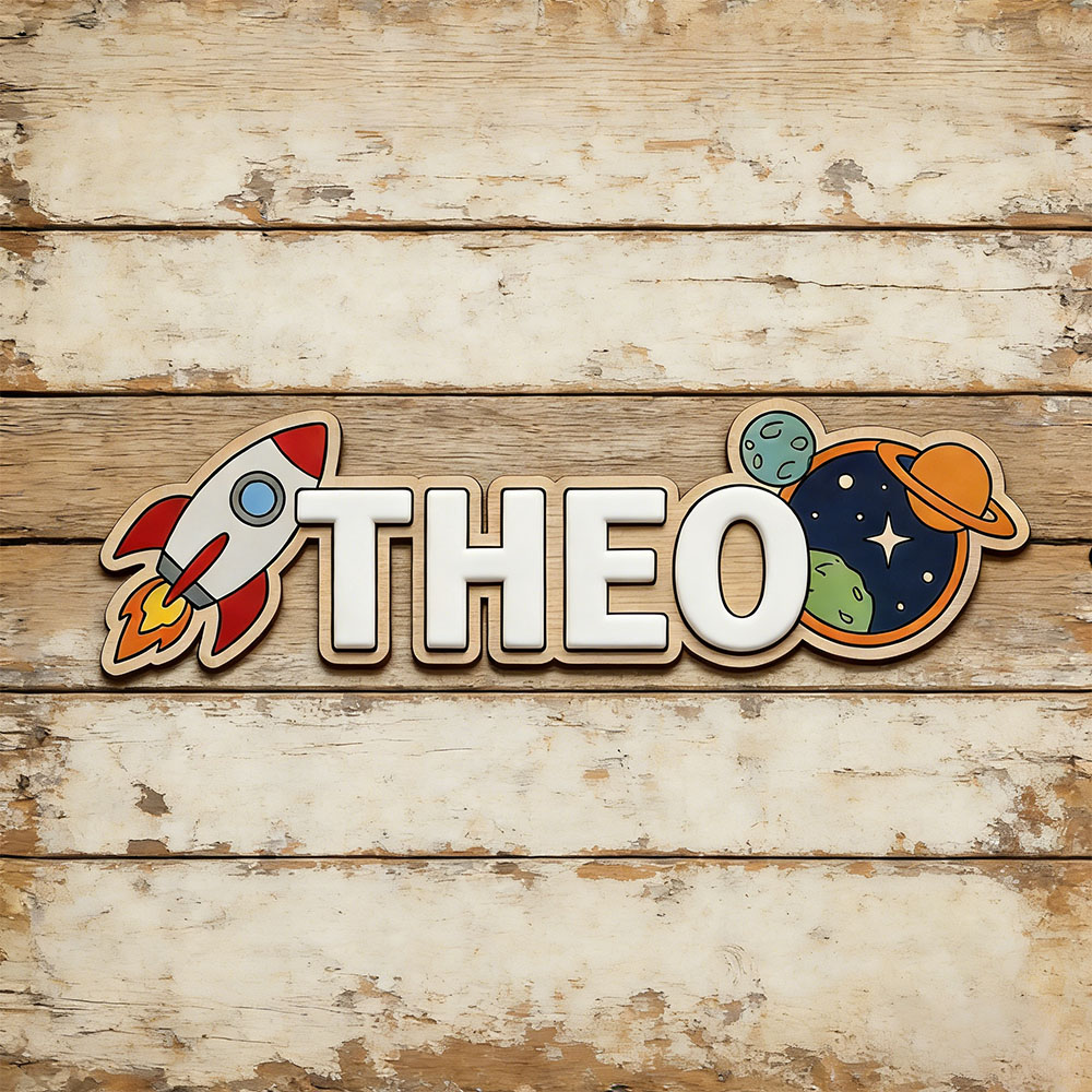 Personalized Space Rocket Name - Baby Nursery Artwork recension och pris