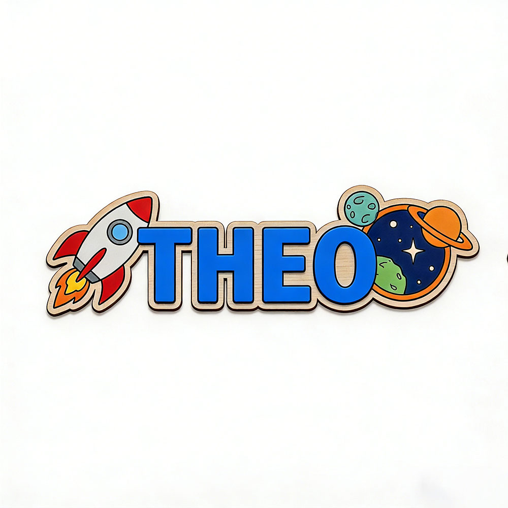 Personalized Space Rocket Name - Baby Nursery Artwork recension och pris