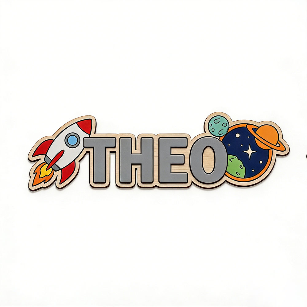 Personalized Space Rocket Name - Baby Nursery Artwork recension och pris