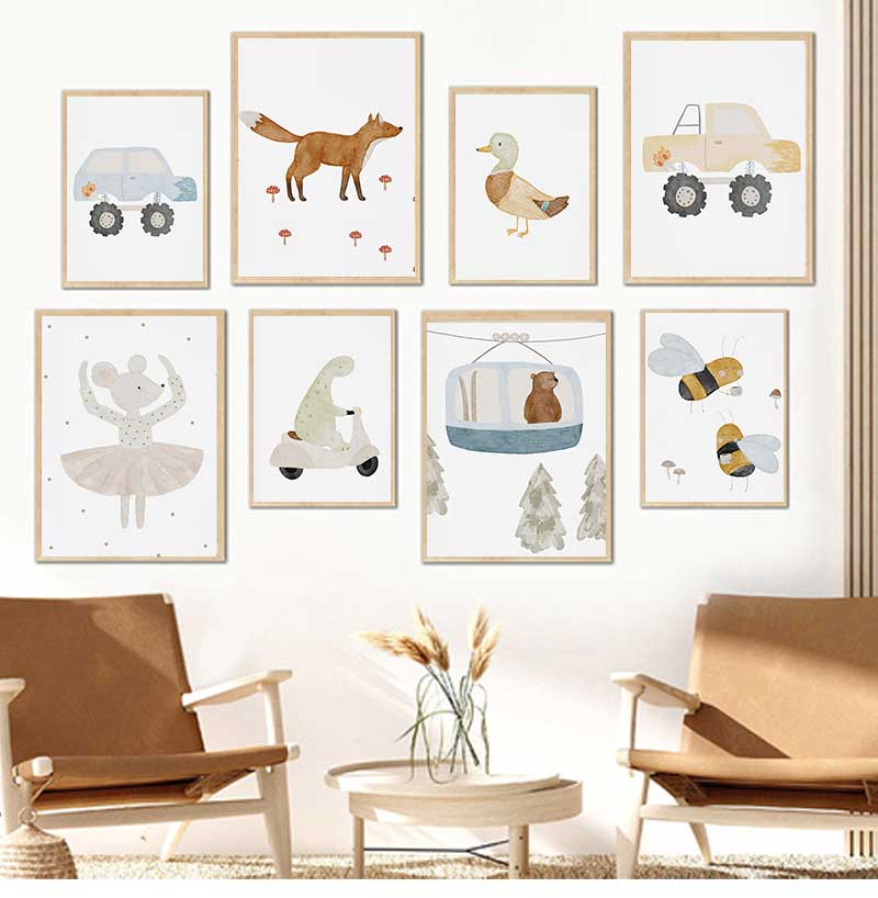 Cartoon Goose Bees Bear Duck D - Baby Nursery Kids recension och pris